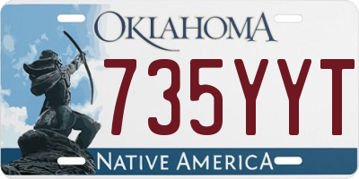 OK license plate 735YYT