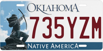 OK license plate 735YZM