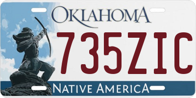 OK license plate 735ZIC