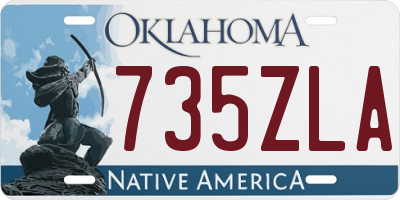 OK license plate 735ZLA