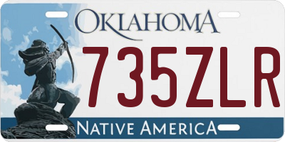 OK license plate 735ZLR