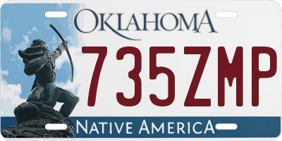 OK license plate 735ZMP