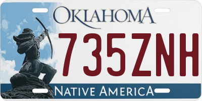 OK license plate 735ZNH