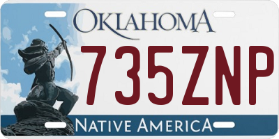 OK license plate 735ZNP