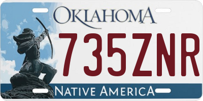 OK license plate 735ZNR