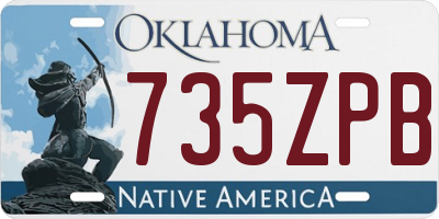OK license plate 735ZPB