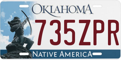 OK license plate 735ZPR