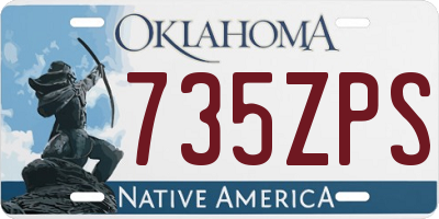OK license plate 735ZPS