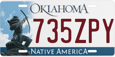 OK license plate 735ZPY