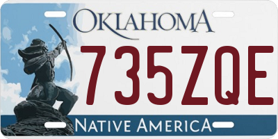 OK license plate 735ZQE