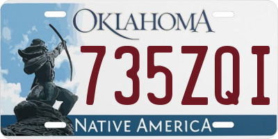 OK license plate 735ZQI