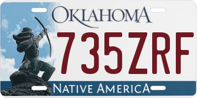 OK license plate 735ZRF