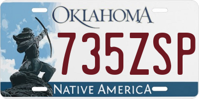 OK license plate 735ZSP