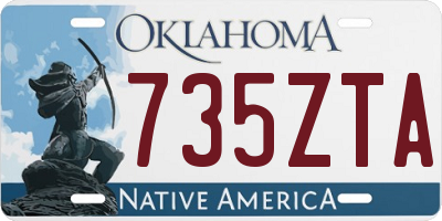 OK license plate 735ZTA