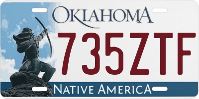 OK license plate 735ZTF