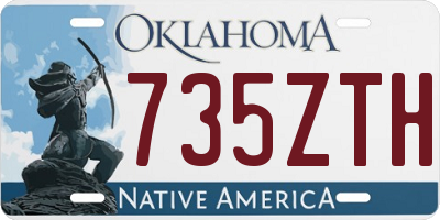 OK license plate 735ZTH