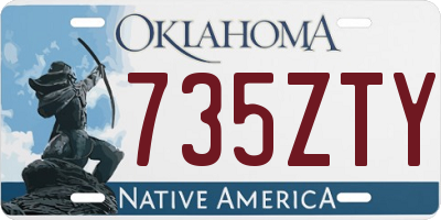 OK license plate 735ZTY