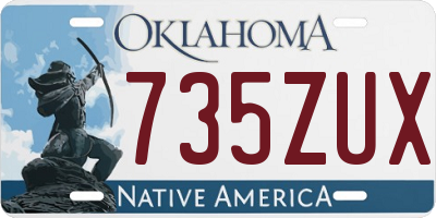 OK license plate 735ZUX