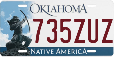 OK license plate 735ZUZ