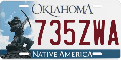 OK license plate 735ZWA