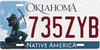OK license plate 735ZYB