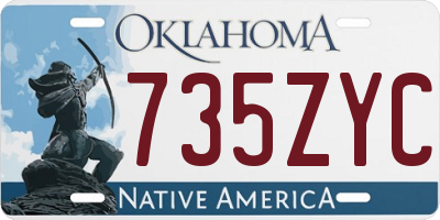 OK license plate 735ZYC