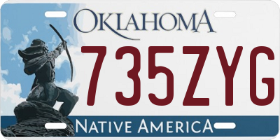 OK license plate 735ZYG