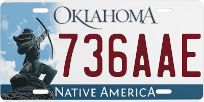 OK license plate 736AAE