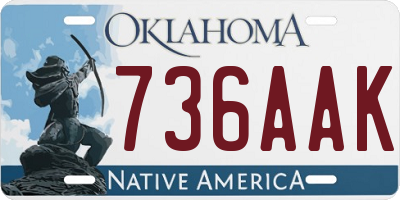 OK license plate 736AAK