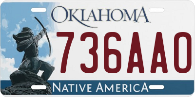 OK license plate 736AAO