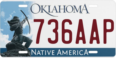 OK license plate 736AAP