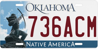 OK license plate 736ACM