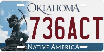 OK license plate 736ACT