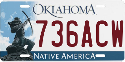 OK license plate 736ACW