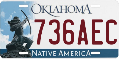 OK license plate 736AEC