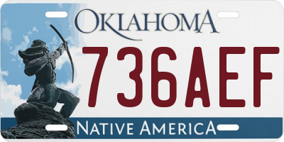 OK license plate 736AEF