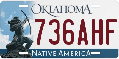 OK license plate 736AHF