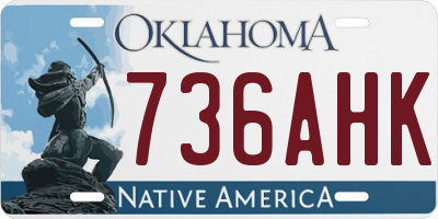 OK license plate 736AHK