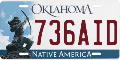 OK license plate 736AID