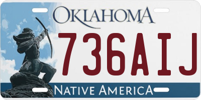 OK license plate 736AIJ