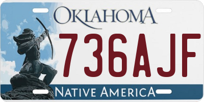 OK license plate 736AJF