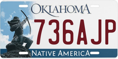 OK license plate 736AJP