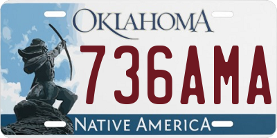 OK license plate 736AMA