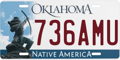 OK license plate 736AMU