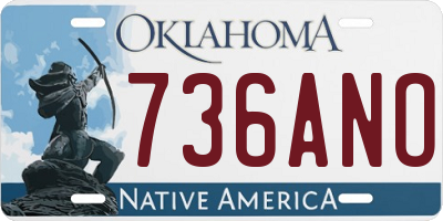 OK license plate 736ANO