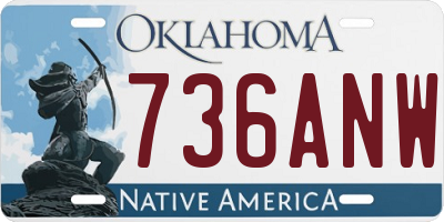 OK license plate 736ANW