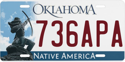 OK license plate 736APA