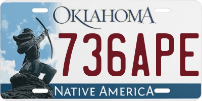OK license plate 736APE