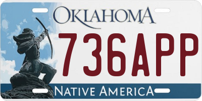 OK license plate 736APP