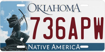 OK license plate 736APW